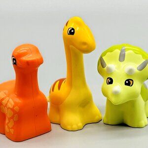 Lego Duplo Dinosaur Yellow Diplodocus Orange Brachiosaurus Green Tricerotops Lot